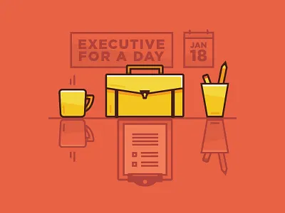 Job Shadow briefcase clean coffee edmonton flat icon illustration job university work