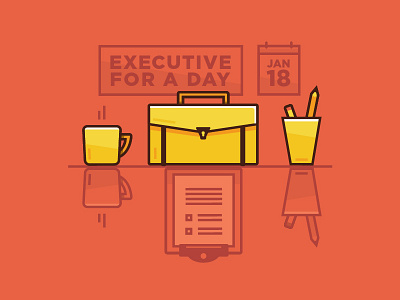 Job Shadow briefcase clean coffee edmonton flat icon illustration job university work
