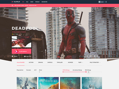 Playpilot app design header image interface movie website movies search ui ux web webdesign