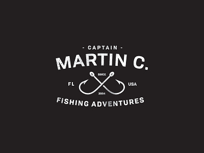 Capt. Martin C Logo adventures branding captain fishing fl hook identity logo miami ocean usa water