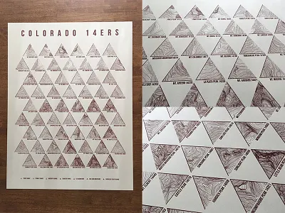 14er Screen Print 14er backpacking colorado hiking mountain peak topo topography