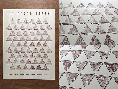 14er Screen Print 14er backpacking colorado hiking mountain peak topo topography