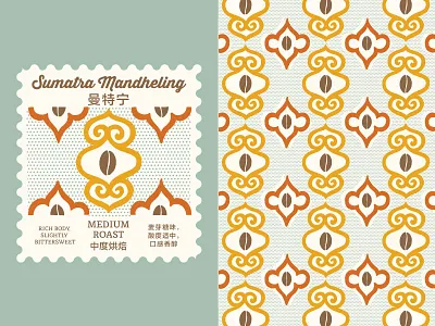 Sumatra Roast Pattern branding coffee coffee roast graphic design pattern