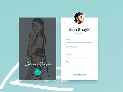 Profile contact 59 card clean contact dailyui designer form minimal profile ui ux