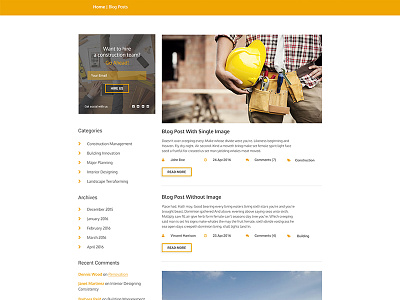 Architecture Development - Modern Constuction Website Template blog blogpost construvtion creative landingpage renovation template ui work working