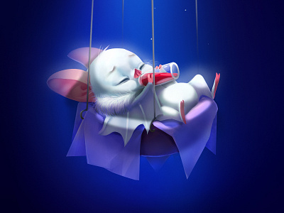 Bat baby baby bat blood cartoon characters cradle illustration sleep vampire