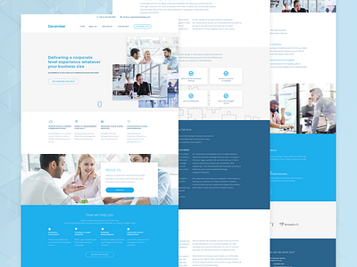 December 2 blue landing page layout ui website