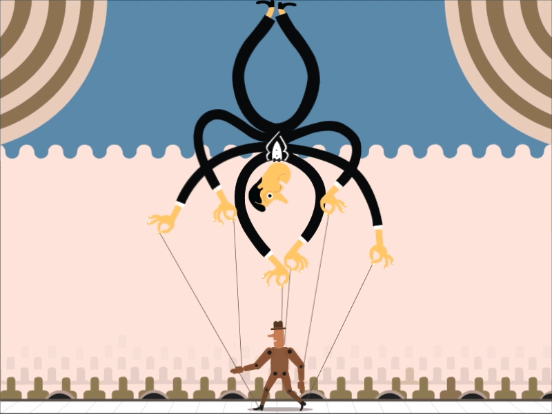 Puppet after effects animation character design flat gif illustration motion puppet seamless shot spider