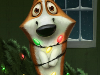 Xmas Corgi character design corgi dog illustration