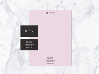 Jenny Stationery branding graphic design logo stationery typography word marque