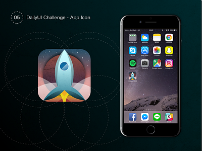 DailyUI - #05 - App Icon app challenge circle dailyui icon iphone rocket space symmetry
