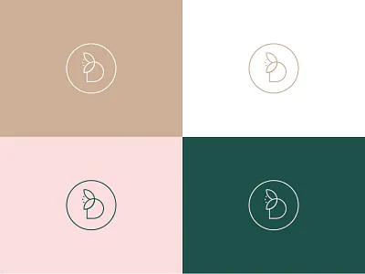 Logo beauty clinic flower gold green logo luxury outline pink sign spa white