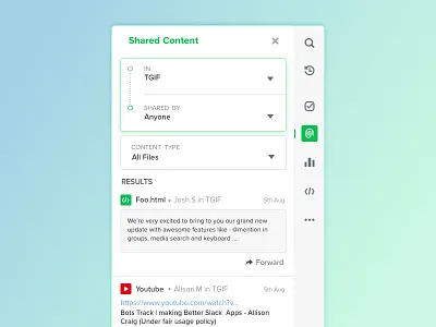 Search Content app card content file media search flock