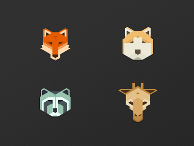 Animals icon animal dog flat fox icon raccoon sheep