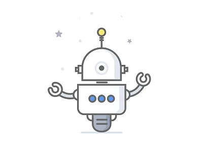 Flat Robot 2d character flat illustration mascotte robot