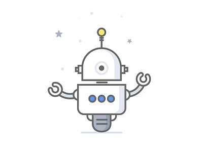 Flat Robot 2d character flat illustration mascotte robot