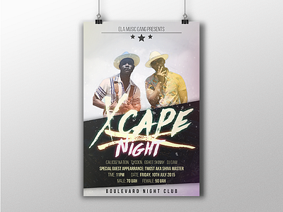 Xcape Night Poster club glow night night life nightclub party poster