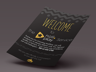 Noliplay Welcome Card cable card greeting card satellite television tv welcome