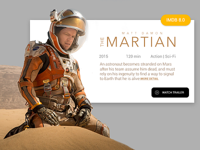 #Daily UI - Movie Card cinema imdb minimaldesign movie ui ux