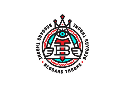 Logo 2 BT crown hands illuminati linework logo mark mystery regal seal