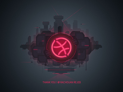 Cyberpunk City city cyberpunk cyborg，debut dribbble illustration neon