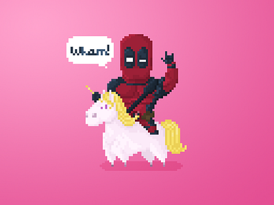 Pixel Little Guys & Gals pt. 10: Deadpool character design comics deadpool design fan art illustration marvel pixel art unicorn