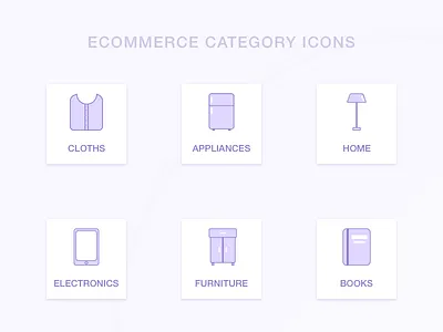 Daily UI challenge #05 - Ecomm Category Icons challenge daily ui ecommerce icons ui