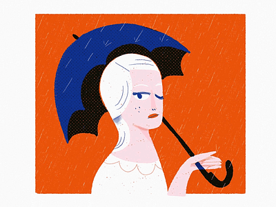 rain daggers 2 the eyez drawing editorial editorial illustration illustration people portrait spot illustration umbrella weather woman