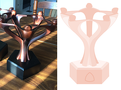 The Make a Mark Award Trophy award ceremony coral rendering trophy