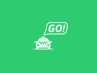 Go! Taxi car go green identity logo mark taxi