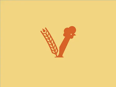 Vorp Brew branding flat gms hops lettermark logo rooster v