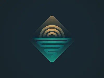 Retro Moon badge icon moon ocean old school retro sea