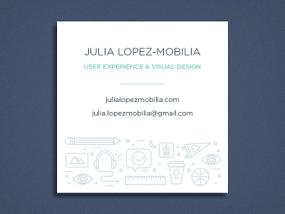 Business Card Front Design brand cats chunky code coffee emoji icons illustration lines pizza teal type