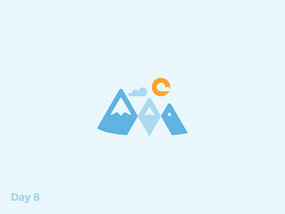 Daily Logo 8/50 - Mountain Logo branding dailylogochallenge flat letter logo m mark mountain nature negative symbol logo