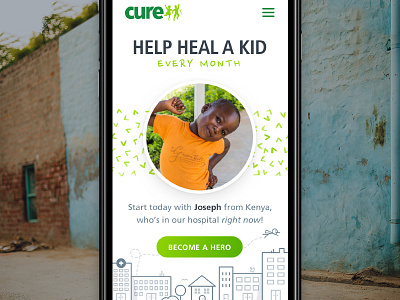 cure.org Redesign Concept - 2 cure frutiger illustration mobile nanum pen script web