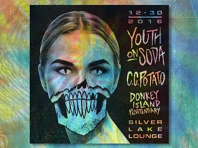CC Potato Flyer ahco bespoke c.c. potato design flyer gig poster girl grime illustration punk skull