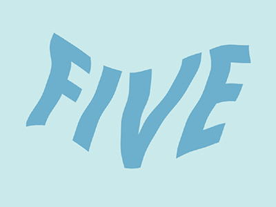 FIVE typography water wave wavetypography
