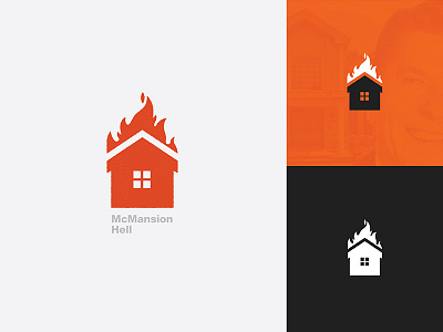 McMansion Hell architecture branding fire hell house logo suburbia