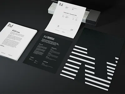 Stationary NT denmark logo monogram n nt person personal t