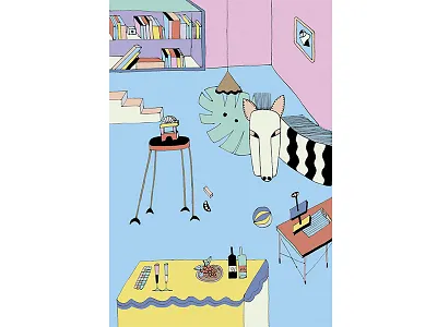 Queen and King at home 2/6 art digital illustration line work