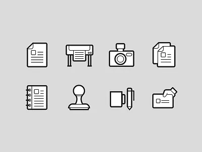 Printing icon set icon set icons stroke icons web design website