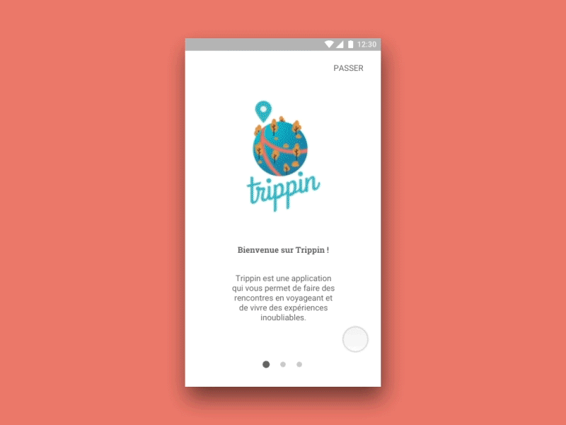 Trippin onboarding prototype gradient illustration nature noise onboarding principle travel ui
