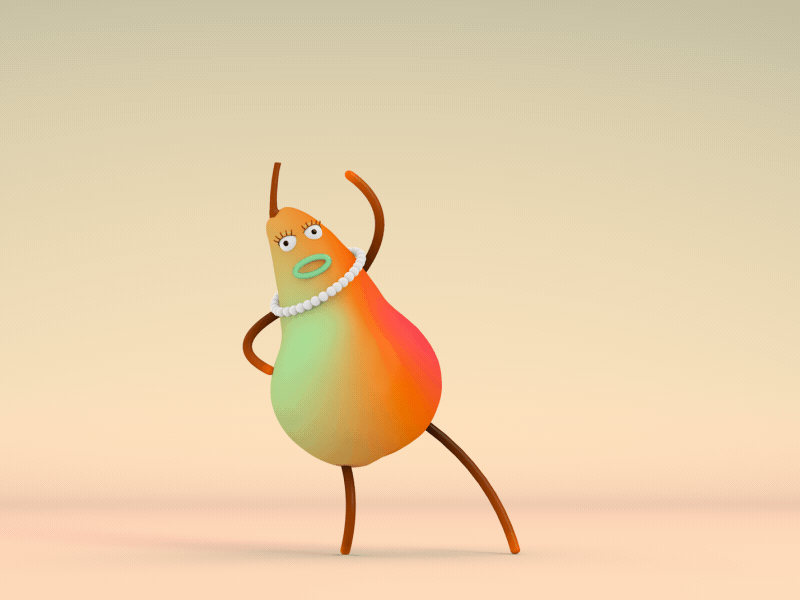 Dancing Pear 3d animation cinema 4d dance fruit gif pear