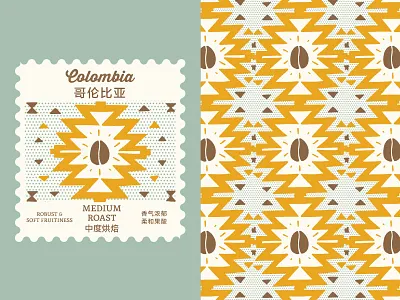 Colombia Roast Pattern branding coffee coffee roast graphic design pattern