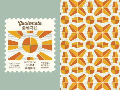 Guatemala Roast Pattern branding coffee coffee roast graphic design pattern