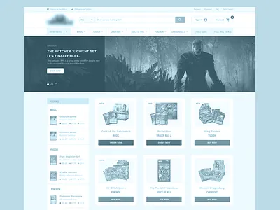 Trading Cards Game: initial wireframes analytics ecommerce exploration ia redesign sitemap user interface ux web wireframes