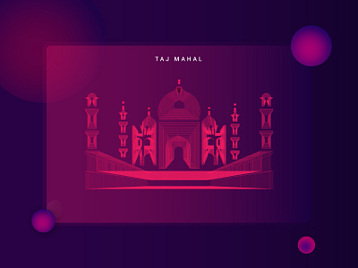 Taj circle colors contrast gradient illustration taj mehal