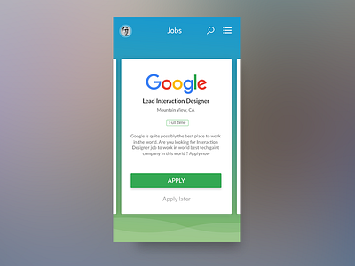 Job listing collectui job jobsearch ui userinterface ux