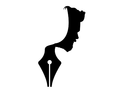 Logo for Shaktian Space design face illustration ink logo nib poet twitterati writer