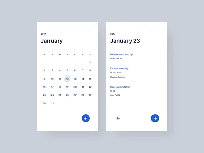 Calendar 038 agenda app calendar daily dailyui design minimal mobile ui ux